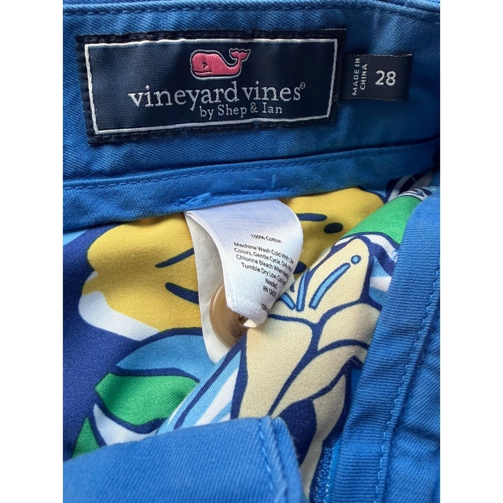 Vineyard Vines Breaker Shorts 28 Blue Embroidered Whale Chino Golf Preppy Men's - Picture 10 of 10